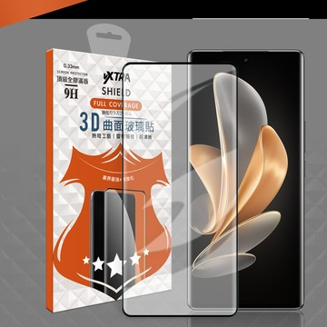 vxtra全膠貼合 vivo v29 5g 3d滿版疏水疏油9h鋼化頂級玻璃膜(黑)