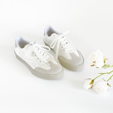 早安玫瑰 德訓鞋 (寬楦) 帆布鞋 綁帶休閒鞋 - 白(小Q底) 台灣製