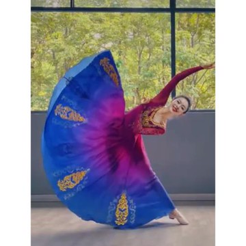 新疆舞服藝考舞蹈演出服維吾爾族姑娘劇目大擺裙少數民族表演服裝