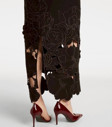 Leo Lin Rayna floral-appliqué midi dress