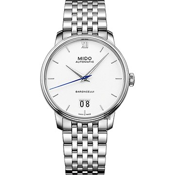 MIDO 美度 BARONCELLI 永恆系列 III 大日期機械錶-銀/40mm M0274261101800