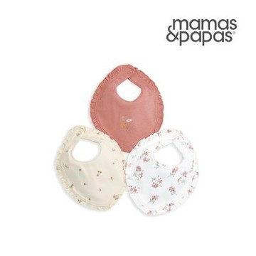 Mamas&Papas 小花荷葉-圍兜兜3件組