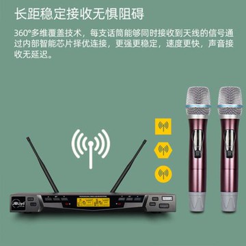 jbltyd 無線話筒一拖二八KTV家用唱歌真分集演出戶外會議室麥克風