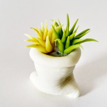 黏土手作多肉 ATO22 手工仿小布袋+仿真多肉植物 療癒小擺飾