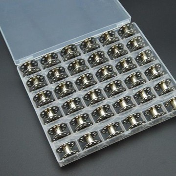25/36/50格透明塑料金屬梭芯家用電動縫紉機配件梭芯盒收納盒鎖芯