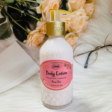 SABON 身體乳液 200ml 玻璃瓶 玫瑰茶語｜全店$199免運