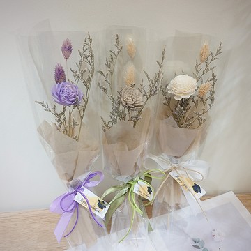 【KIRA與花花藝】逆光LED香氛索拉花單枝花束/乾燥花花束/花束/畢業/生日花束/情人節花束/生日禮物