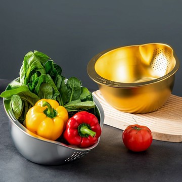 傢用304不銹鋼淘米盆級洗菜盆廚房漏盆瀝水籃洗加厚TY0LGT01