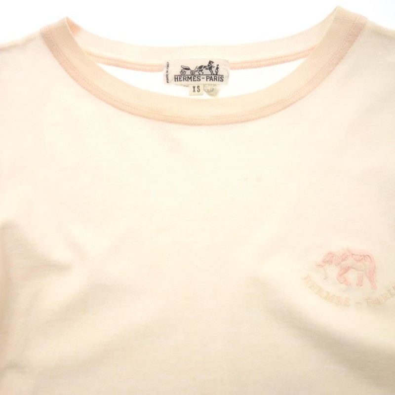 新品 エルメス HERMES 刺繍入り Tシャツ ピンク hommesheureux.com