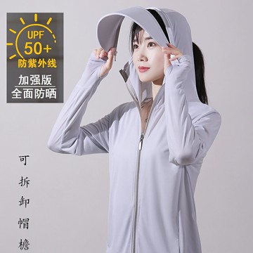 日本montbell可拆卸帽檐防曬衣女夏季新款防紫外線冰絲防曬服罩衫