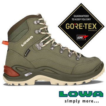 【LOWA】女中筒健行鞋RENEGADE GTX『灰綠/柑橙』L320945 登山鞋 健行鞋 多功能鞋 戶外 露營 登山