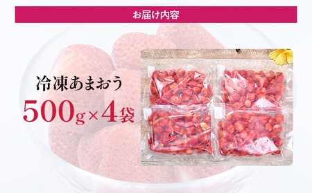 福岡産 冷凍あまおう 合計2kg 500g×4袋 あまおう イチゴ いちご スイーツ 果物 フルーツ 送料無料