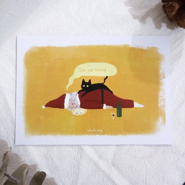 聖誕卡 明信片-聖誕老人想罷工