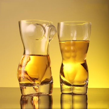彩繪個性玻璃杯美女帥哥人體杯果汁飲料杯無鉛加厚商用洋酒啤酒杯