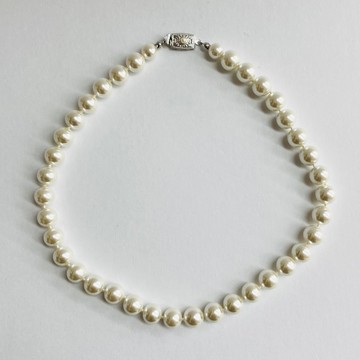 玻璃珍珠全結項鍊 / 10mm 約 43cm / 乳白色 / R / 日本製