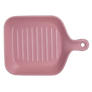 北歐帶柄陶瓷烘培焗烤盤 粉色 22 x 16.5 x 3.5cm  1個