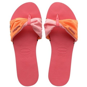 havaianas 哈瓦士 巴西人字拖 女款 You st trop col 粉底橘粉帶 涼鞋 拖鞋 夾腳拖 海灘鞋【南風百貨】