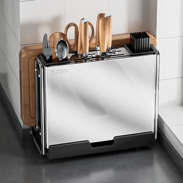 不銹鋼廚房刀架置物架臺面菜板架菜刀筷籠一體砧板刀具收納架