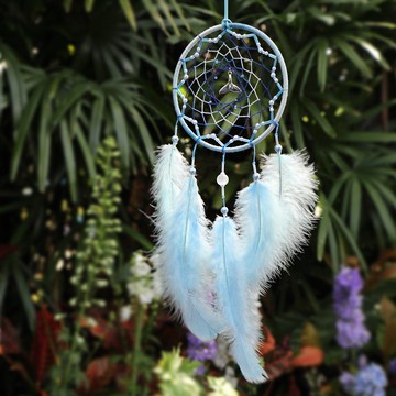 海洋精靈丨生日禮物 手工編織 漸層 設計 捕夢網丨掛飾-水漾藍