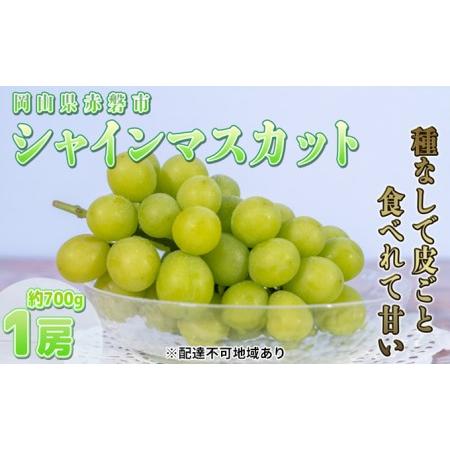 ふるさと納税 ぶどう 2024年 先行予約 シャイン マスカット 1房 約700g 贈答箱 ブドウ 葡萄 フルーツ 果物 岡山 赤磐市産 農マル園芸 あかいわ農.. 岡山県赤磐市