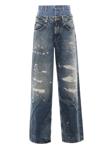 dolce & gabbana double layer denim jeans