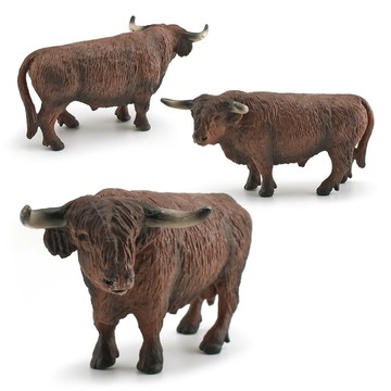 🌈「動物世界」仿真草原高地牛耗牛黃牛創意牛模型兒童牧場家畜認知玩具