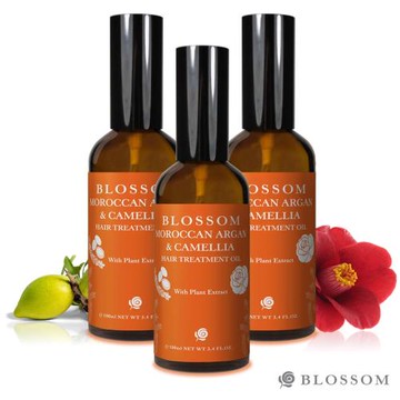 BLOSSOM 黃金摩洛哥山茶花柔絲潤澤修護髮油100ML*3件組