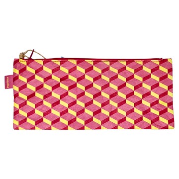 Paprcuts 筆袋 幾何風 階梯粉紅 21x10cm 德國製造  1個
