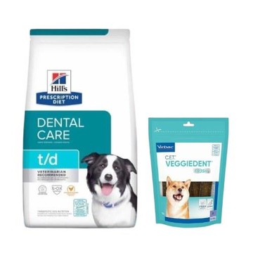 希爾思 犬用 t/d 原顆粒5磅+維克潔齒片M*1包