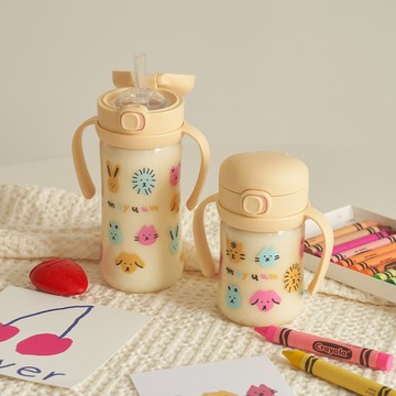 韓國 MOYUUM - PPSU彈蓋吸管學飲水杯-動物萌友(SOOSOOJIN聯名款)-270ml