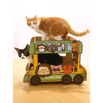 貓抓板貓窩貓咪瓦楞紙上下鋪雙層二胎動物巴士耐磨貓爪板大號貓屋