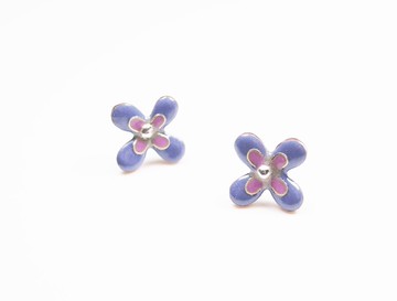 Flora Enameling Earrings花朵琺瑯耳環(粉紫色)