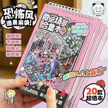 💗台灣現貨💗 提拉多恐怖風造景微縮場景貼紙4.0 大號造景場貼紙 創意貼紙布置 微縮小屋 沉浸式貼紙 聖誕交換禮物