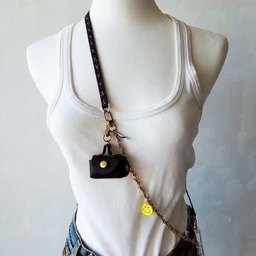 6合1手機掛繩連夾片 零錢包手機背帶 手機繩 七色 魅黑