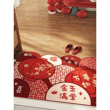 2026馬年春節入戶門裝飾絲圈地墊門店商鋪家居門口防滑耐臟腳墊