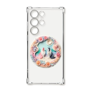 S23 系列殼 TRON 三星 S23 Ultra 可愛紙雕牧羊犬 四角防摔殼 手機殼