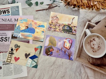 慢慢人情畫情話卡 / 萬用卡/ 感謝卡/ 明信片套組 (4入)