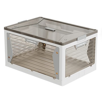 五開門折疊收納箱 大容量疊加 節省空間 透明可視  46.5 x 10 x 64cm  白色  1盒