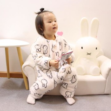 清倉寶寶睡袋加絨加厚防踢被連體衣嬰兒睡衣家居服空調服秋冬睡袋