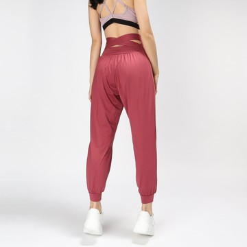 寬鬆高腰後蝴蝶交叉縮口運動褲*