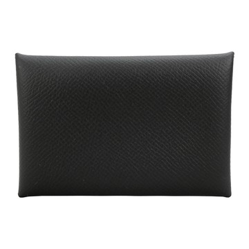 HERMES 經典Calvi系列Epsom釦式名片/卡夾(89 黑)