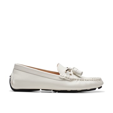 Clarks 麥穗系列- Quilto Step 柔軟舒適真皮流蘇莫卡辛鞋 (乳白色) CLF78148C-女