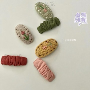 【POISSON】韓國兒童髮夾 羊毛氈髮夾 髮飾 (一對) 共三款 PS005