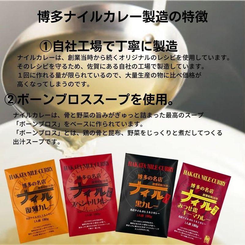 博多の名店ナイル 黒 レトルトカレー 辛口 180ｇ (10袋セット)