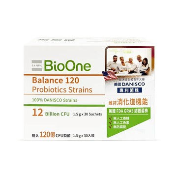 【海夫健康生活館】BioOne 碧而優 120億 Balance消化道機能益生菌 (1.5g/包X30包)