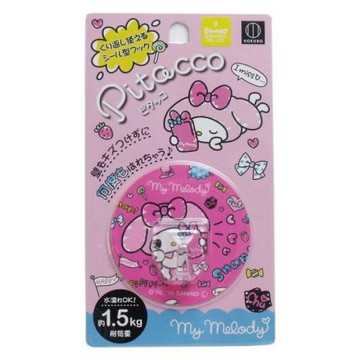 【震撼精品百貨】美樂蒂 My Melody~三麗鷗Sanrio~貼式圓形掛勾(粉色/自拍/手繪風) 日本製*86243