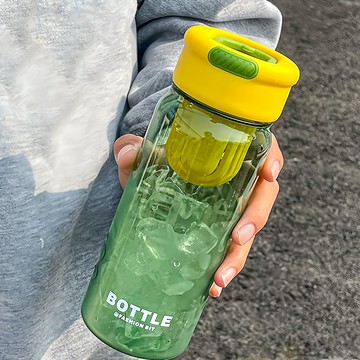 BOACUP 刻度茶隔水壺 艾特大口杯 650ml  1個  黃綠色