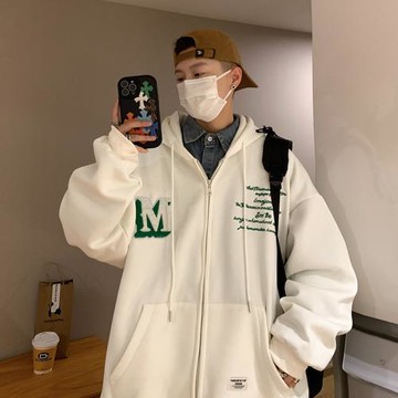 衛衣男春秋連帽開衫運動外套ins港風潮流寬松上衣春季男裝休閑服