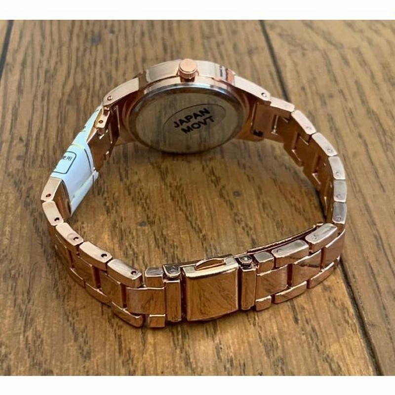 腕時計 レディース シェル 小さめ メタルベルト 丸 クオーツ