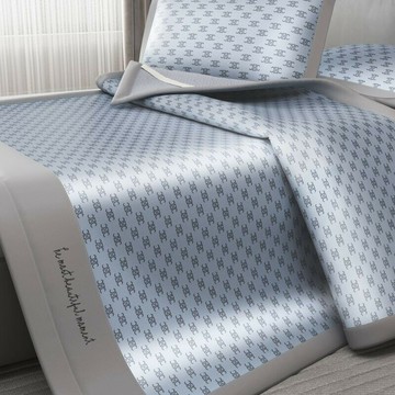 夏季冰絲涼席三件套 家用水洗折疊冰絲涼席 夏天學生宿捨空調單人席子 新款涼席5A抗菌透氣冰涼蓆 涼墊床墊 單人雙人涼席